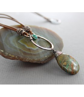 opal leather necklace