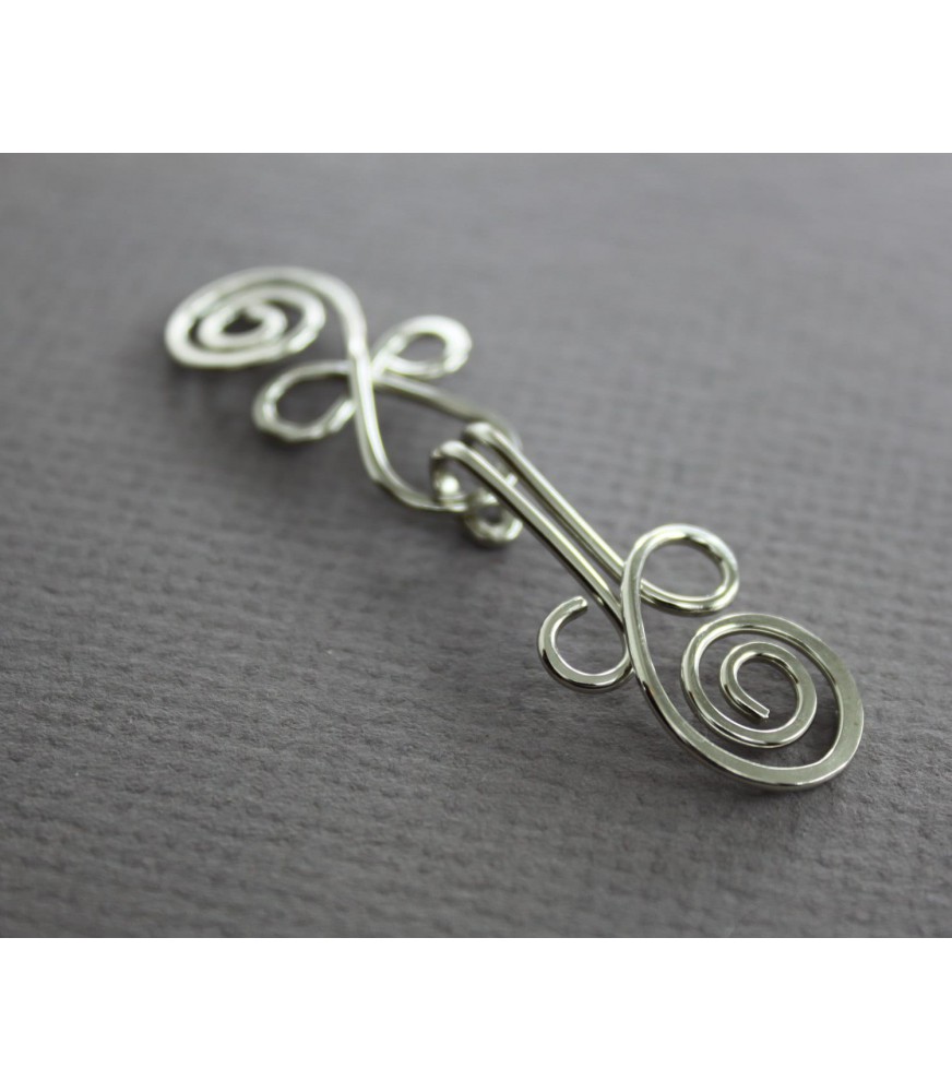 Handmade Celtic knot German silver cardigan clasp or sweater clasp for knit  and fabric - Sew-on clasp - Sew-on sweater button 