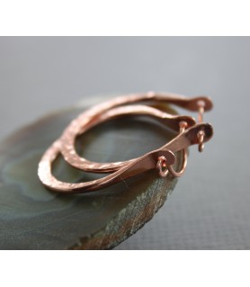 Hammered copper hoops. copper metal, earrings, jewelry.