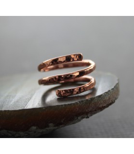 Textured Hammered Copper Ring